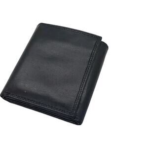 Van Heusen Black Wallet Genuine Leather Bifold Unused NWOT card Slots